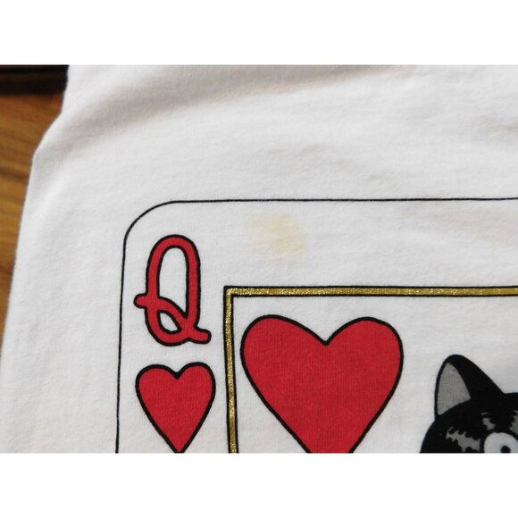 Crazy Shirts Kliban Cat Tee L White Queen Of Hearts Las Vegas Graphics Vintage - Picture 7 of 9